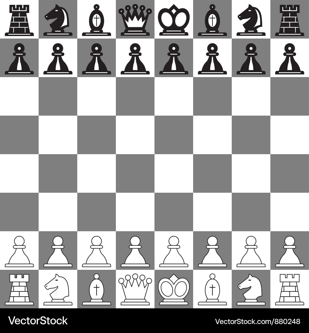 Chessboard - Initial Setup vector image