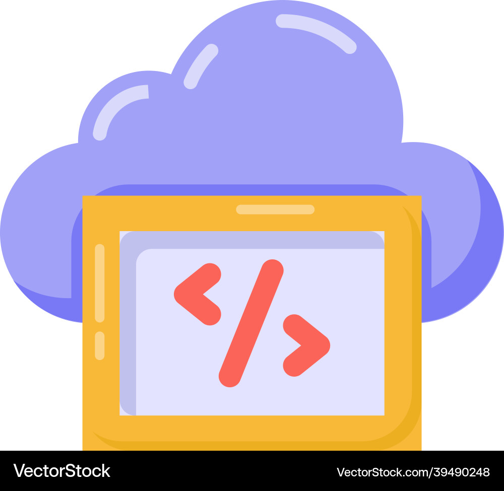 Cloud coding vector image