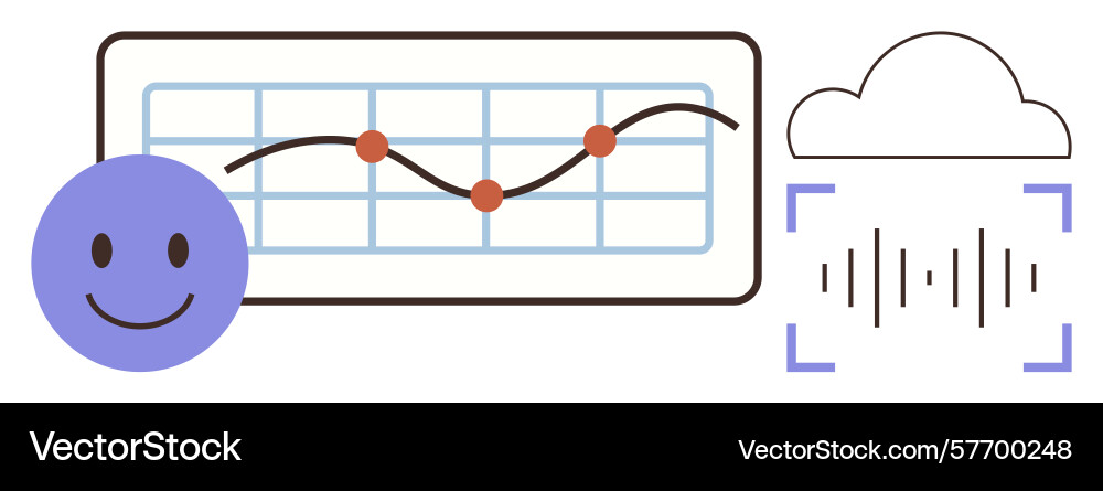 Data analytics with cloud integration and user vector image