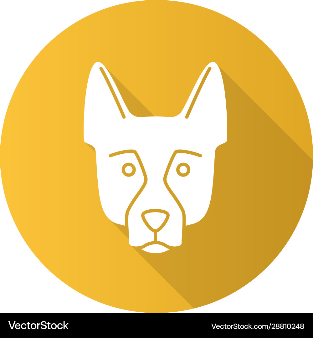 German shepherd flat design long shadow glyph icon German shepherd flat design long shadow glyph icon vector image