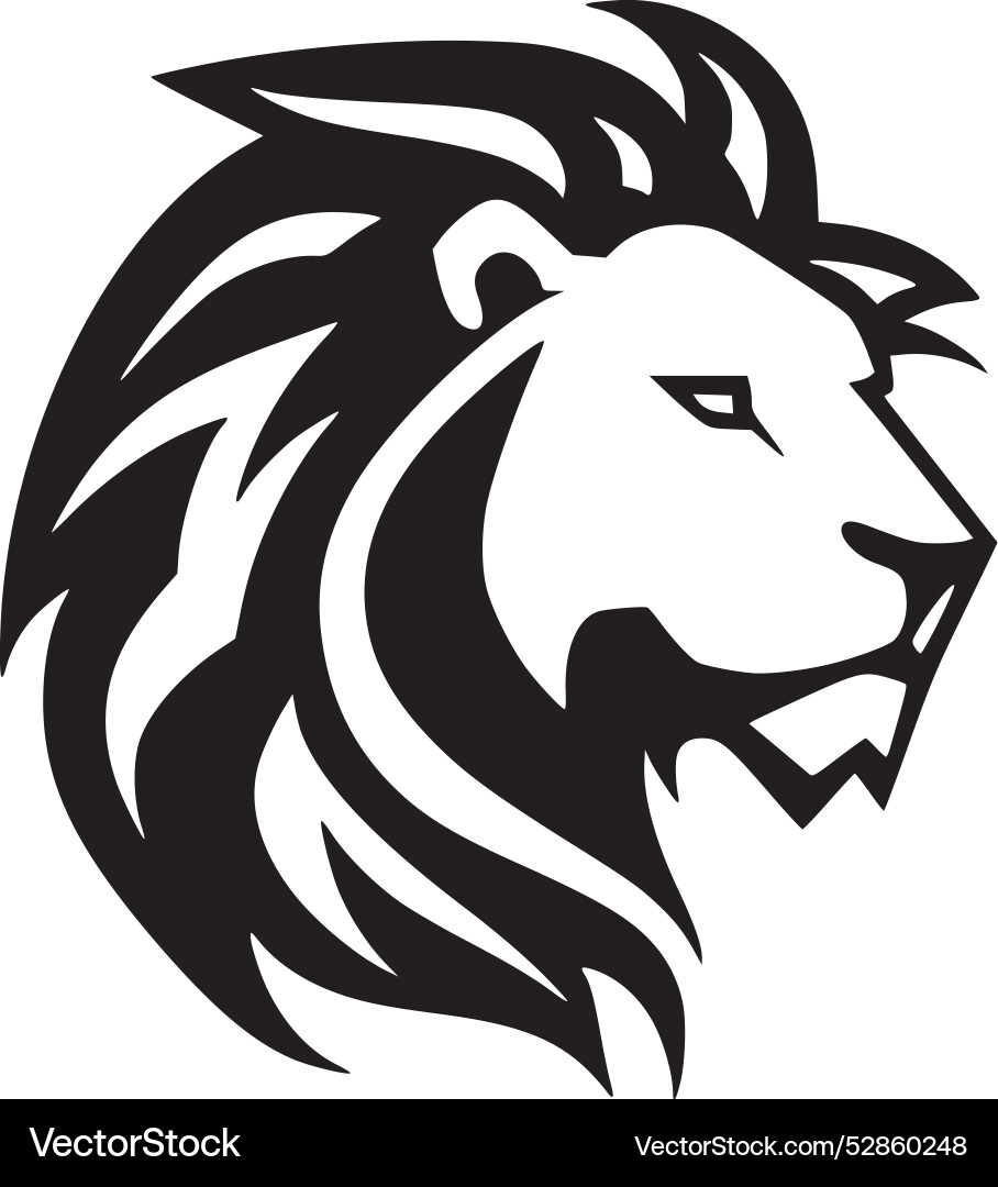 Lion - black and white isolated icon vector image