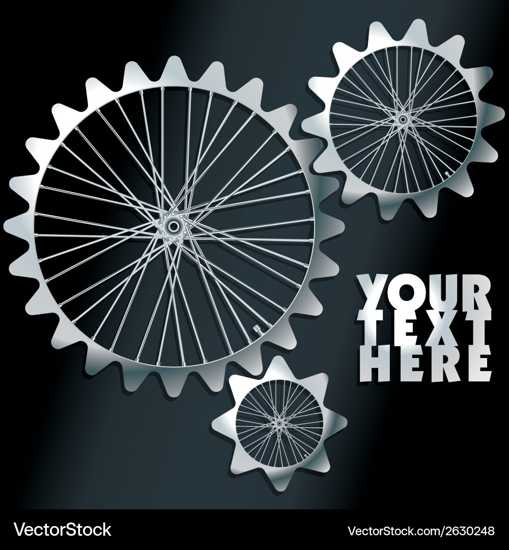 Machine gears with spokes background Vector Image