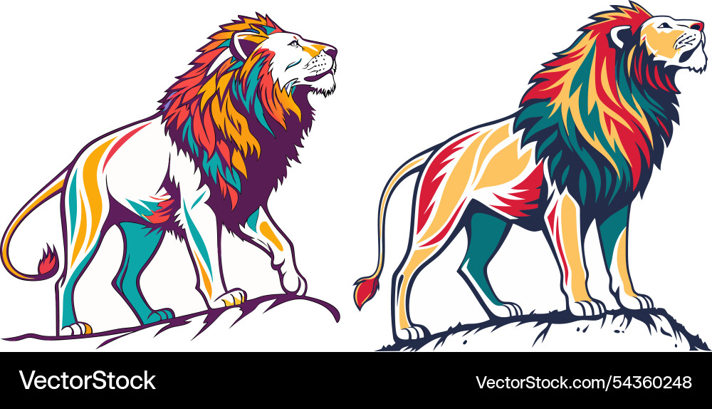 Majestic lion art Vector Image
