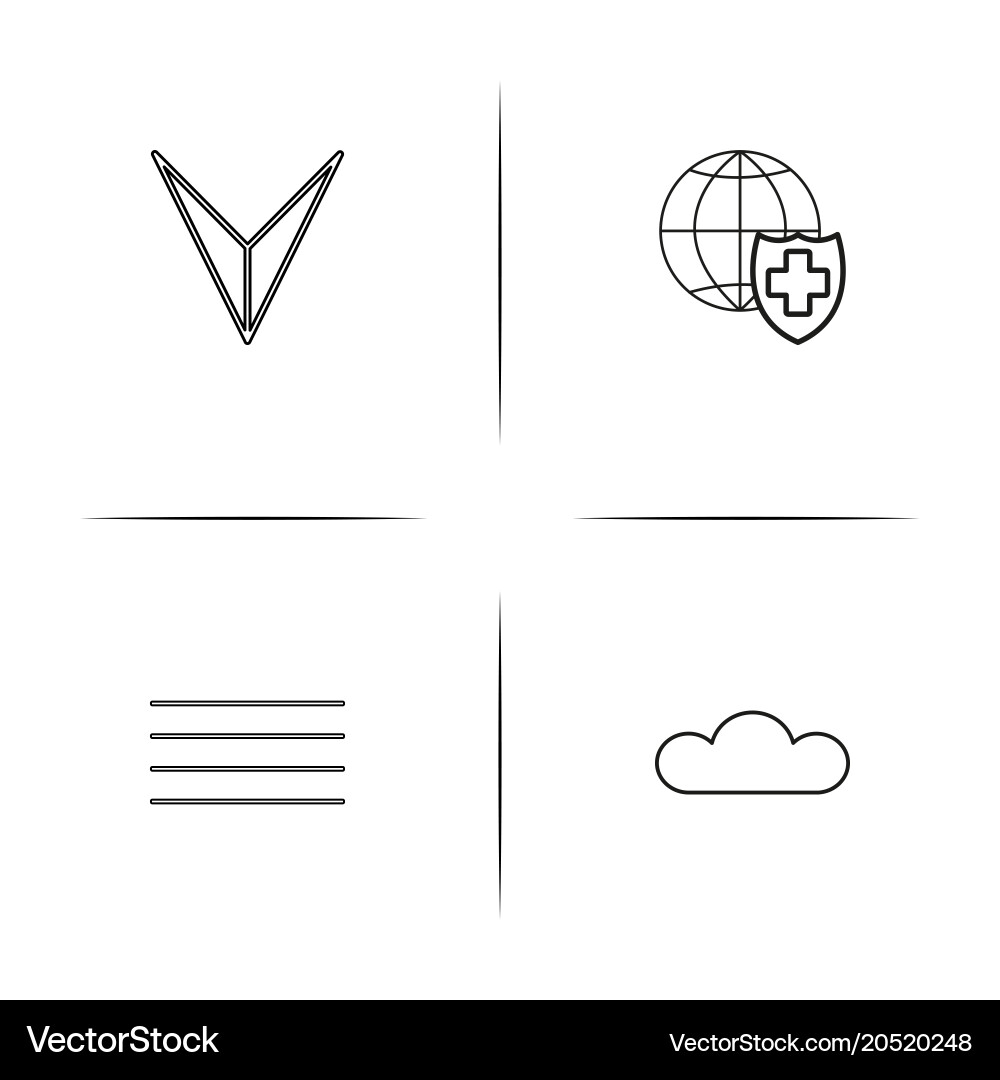 Network and database simple linear icons set vector image