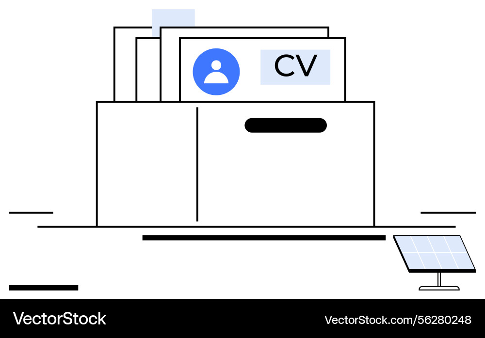 Organized files with cvs and profile icons Organized files with cvs and profile icons vector image