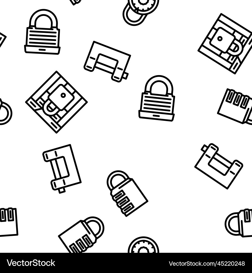 Padlock lock safe password seamless pattern Padlock lock safe password seamless pattern vector image