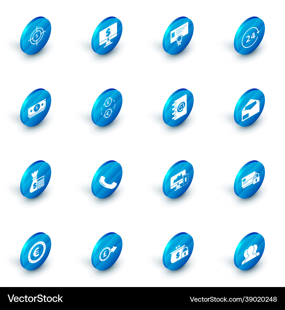 Set computer monitor with dollar symbol vector image