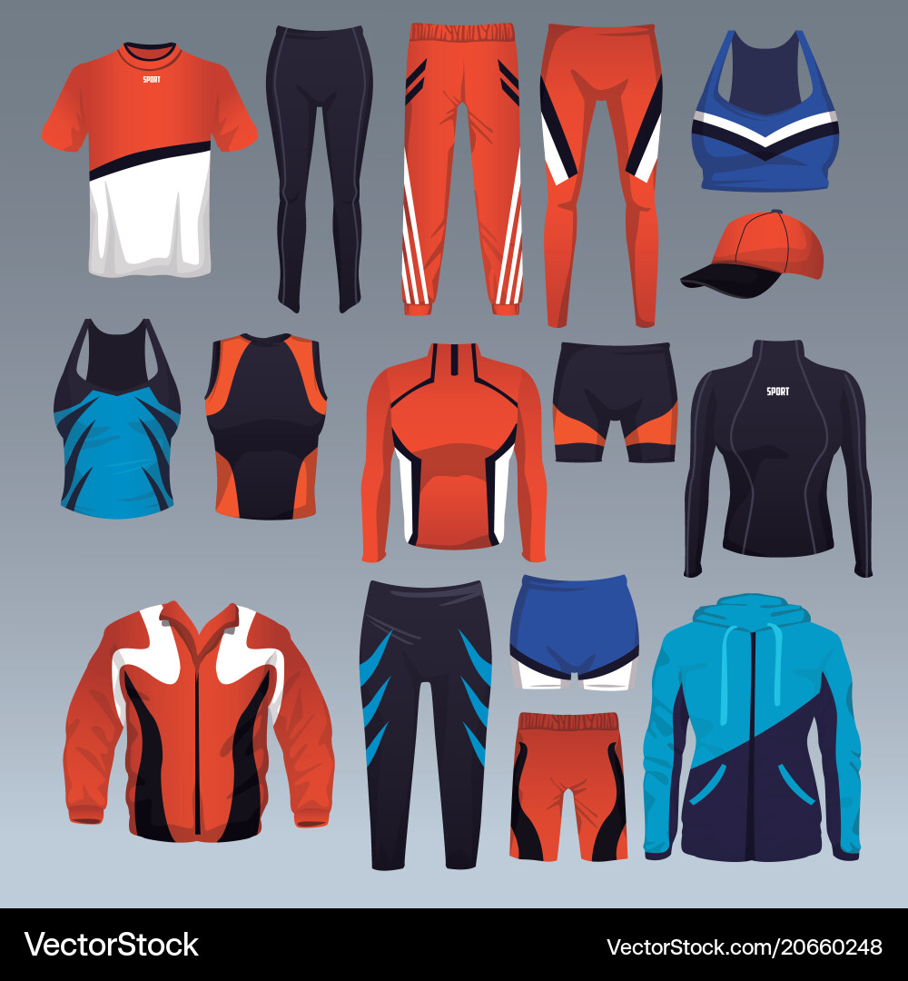 Set of sport wear collection Set of sport wear collection vector image