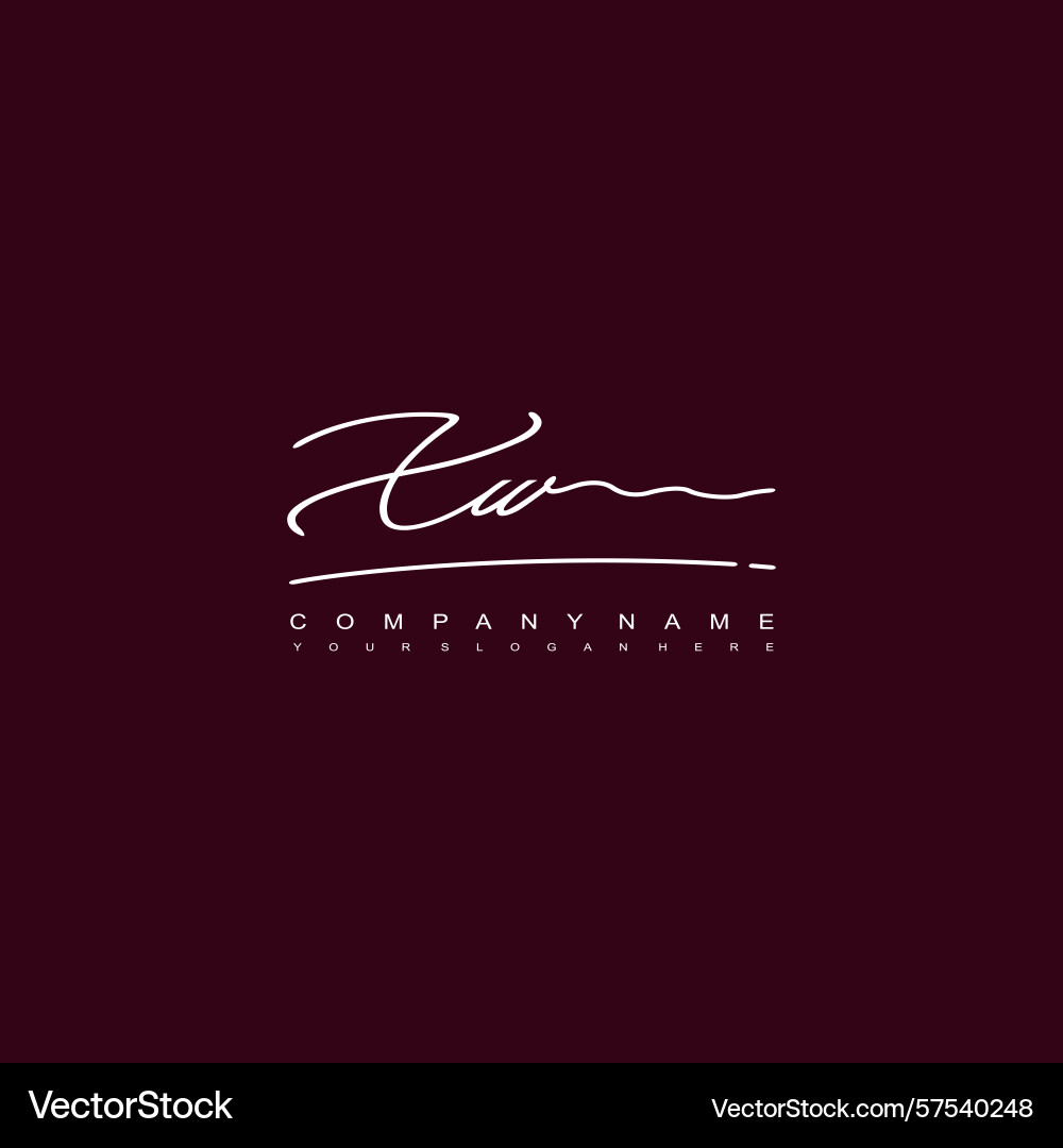 Signature style xw initial logos initials logo Signature style xw initial logos initials logo Vector Image