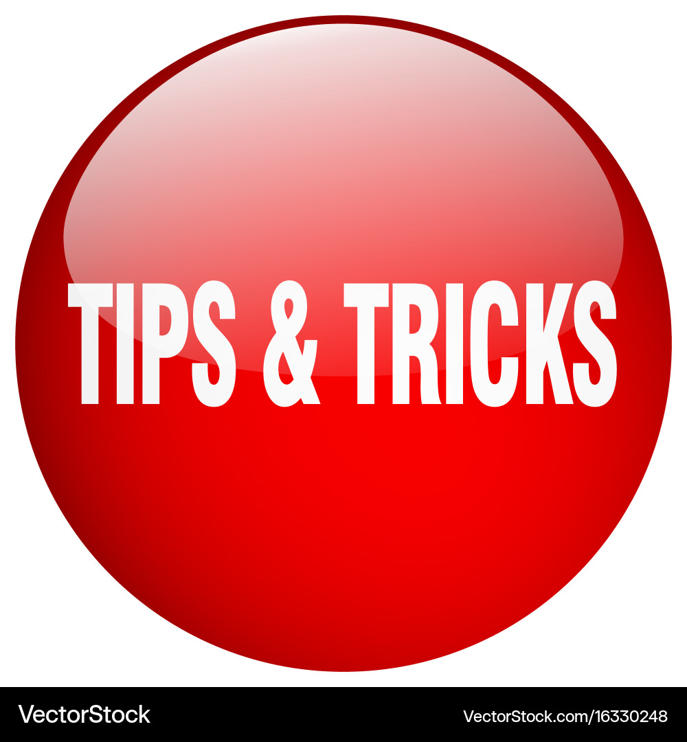 Tips tricks red round gel isolated push button vector image