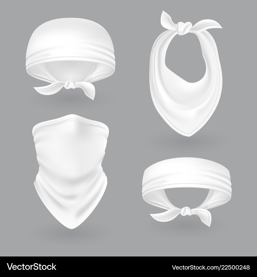 White bandana cowboy or biker face scarf White bandana cowboy or biker face scarf vector image