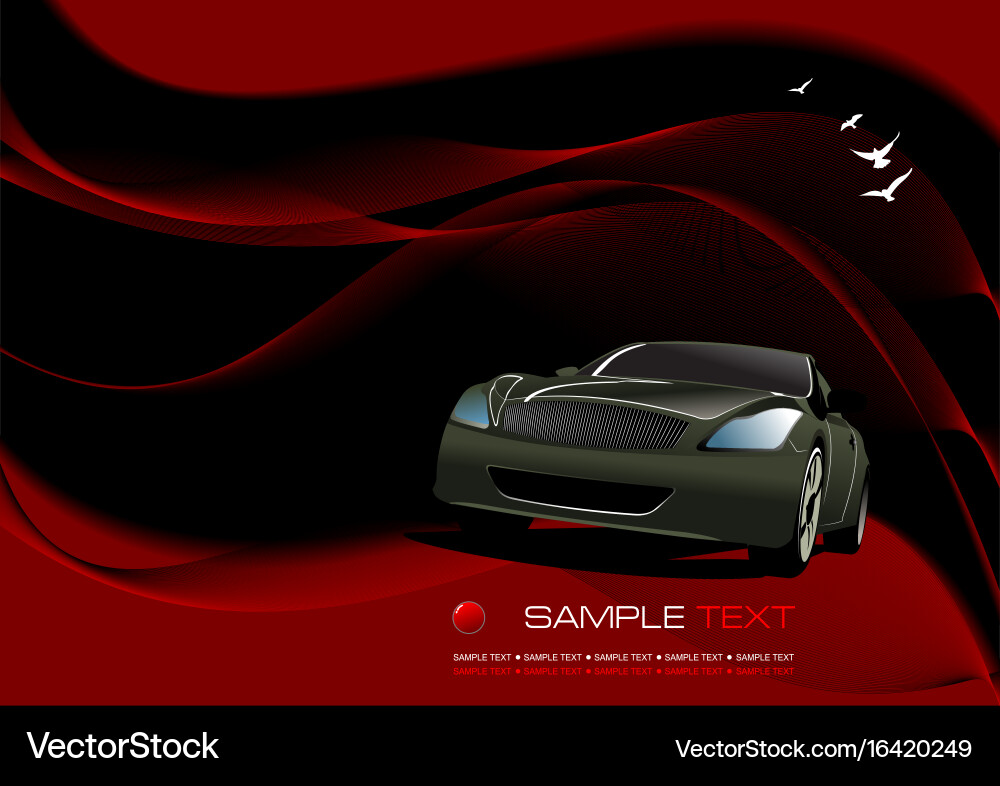 Abstract wave background with car image Vector Image