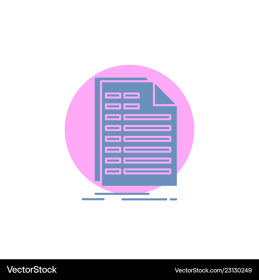Bill excel file invoice statement glyph icon Bill excel file invoice statement glyph icon vector image
