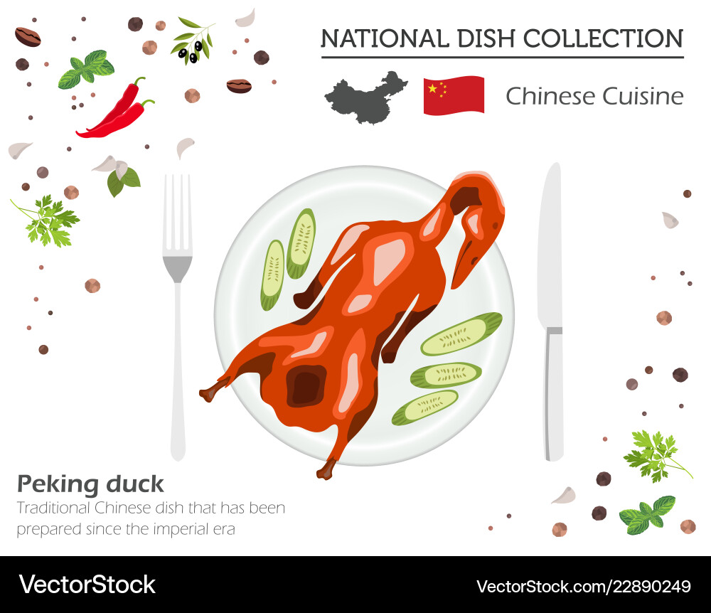 Chinese cuisine asian national dish collection Chinese cuisine asian national dish collection vector image