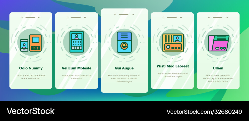 Intercom communication onboarding icons set Intercom communication onboarding icons set vector image