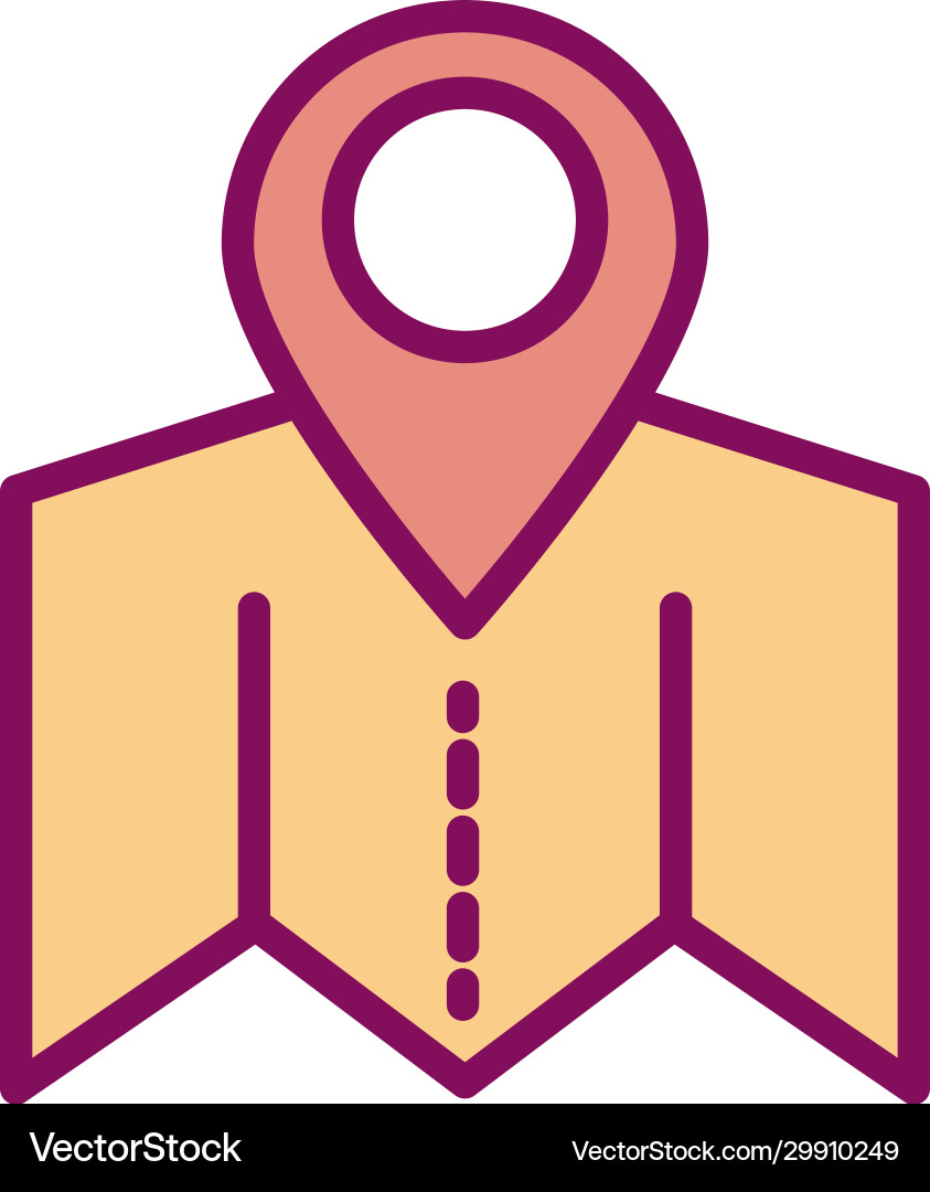 Isolated gps mark with map line and fill style Isolated gps mark with map line and fill style Vector Image