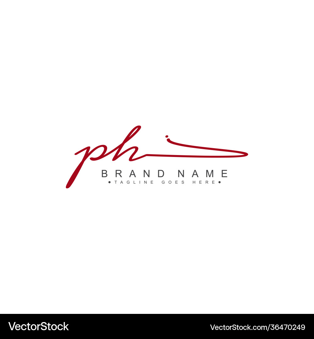 Ph initial letter logo - handschriftliche Signatur Ph initial letter logo - handschriftliche Signatur vektorbild
