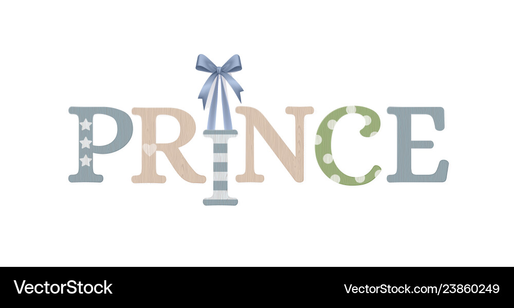 Prince plywood decoration Royalty Free Vector Image