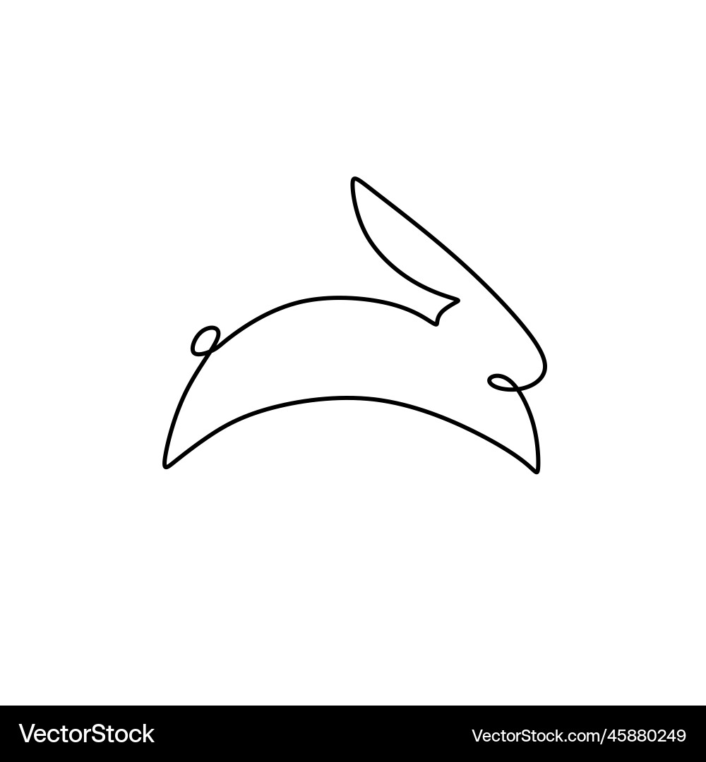 Rabbit continuous one line drawing minimalism Rabbit continuous one line drawing minimalism vector image