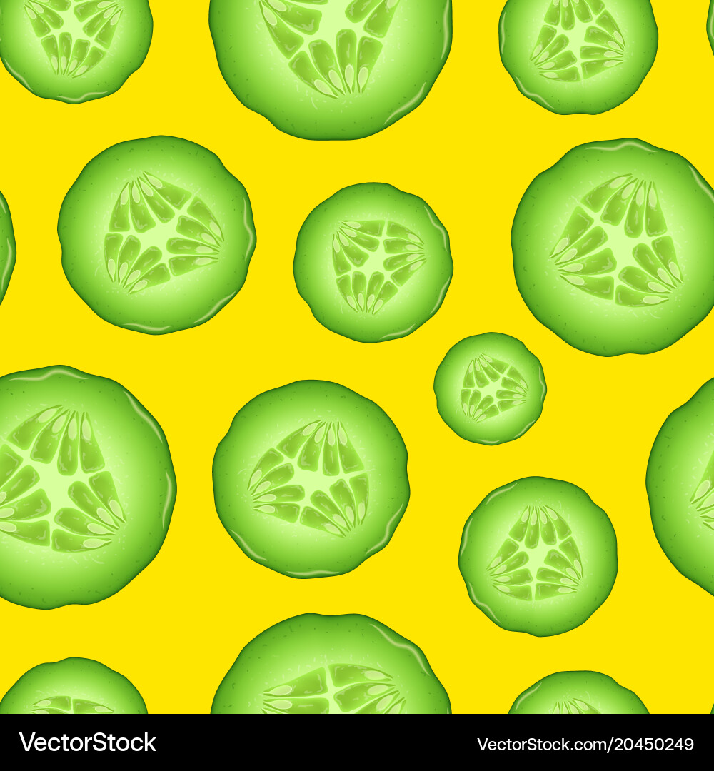 Realistic 3d cucumber seamless pattern background Vector Image