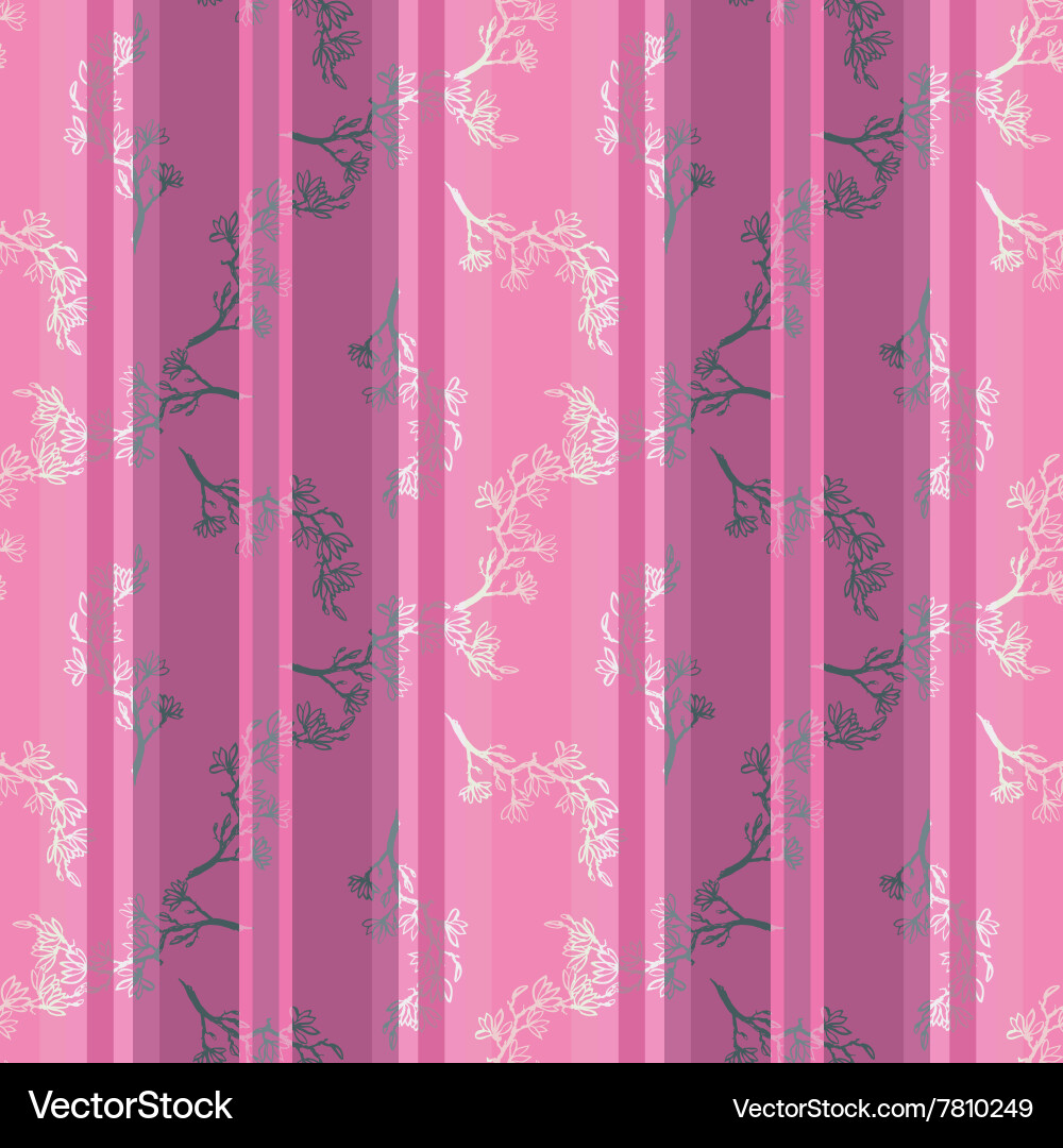 Seamless pattern with twig magnolia vector image