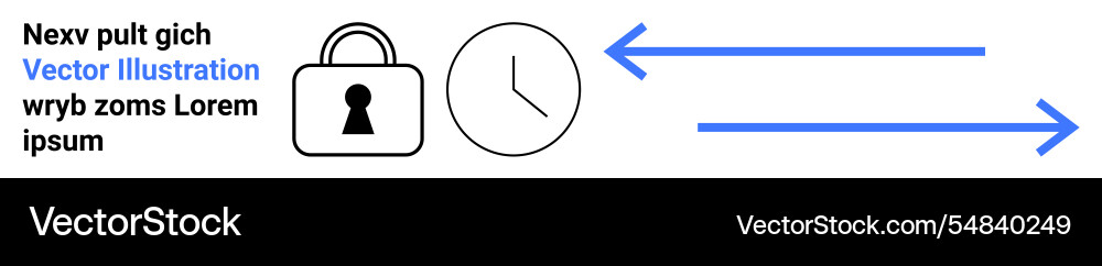 Secure time management concept with lock clock Secure time management concept with lock clock vector image
