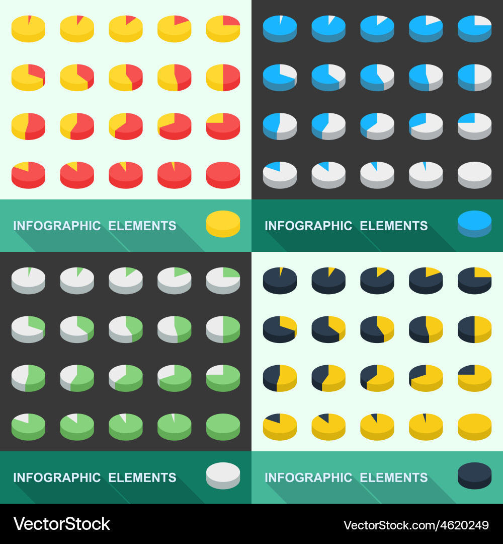 Segmented Charts - Isometric Collection vector image
