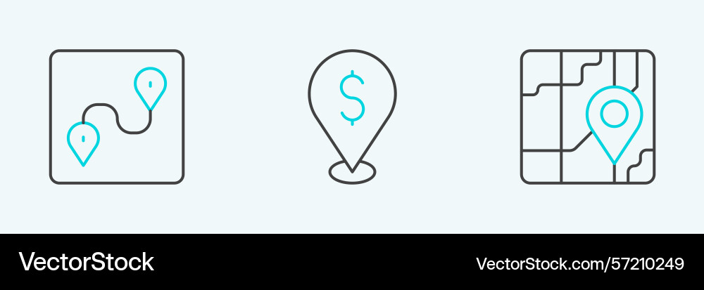 Set line city map navigation route location Set line city map navigation route location vector image
