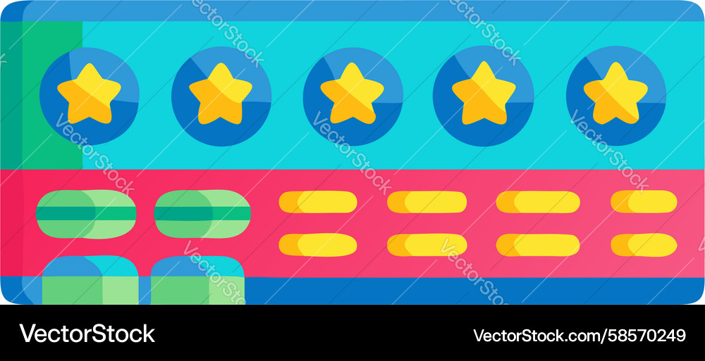 Star Rating Progress Bar UI Vector Image