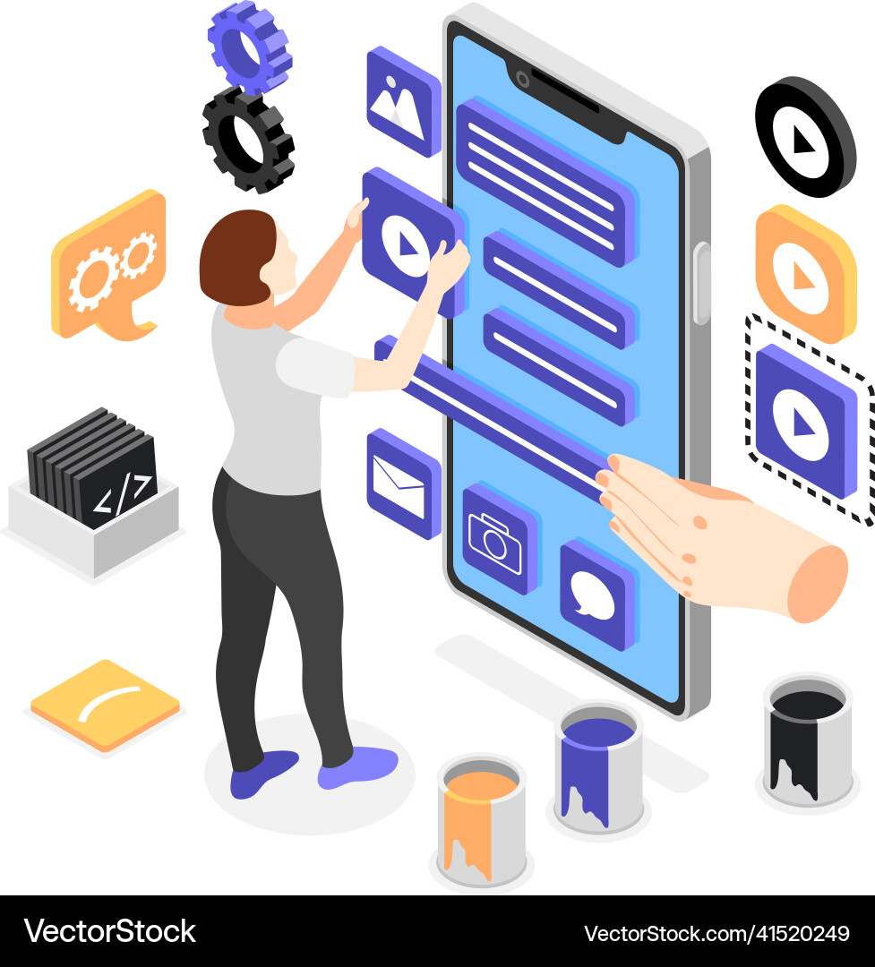 User interface development concept User interface development concept vector image