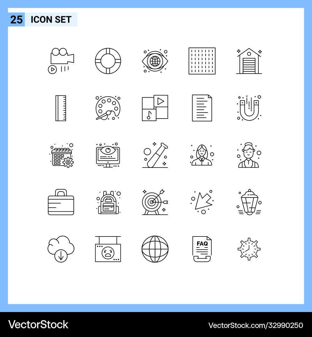 25 universal lines set for web and mobile Vector Image