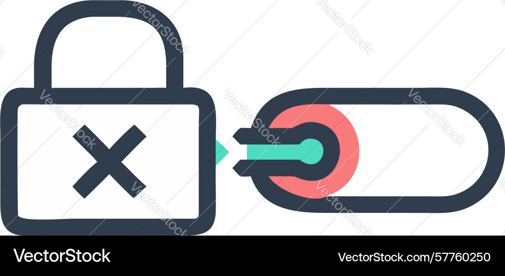 Access denied padlock icon failed security vector image