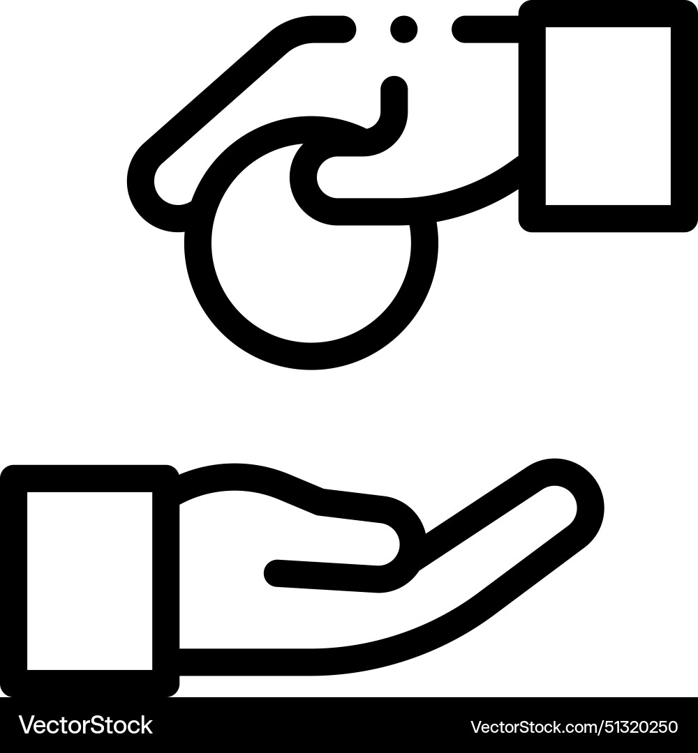 Alms icon thin linear style design isolated Alms icon thin linear style design isolated Vector Image