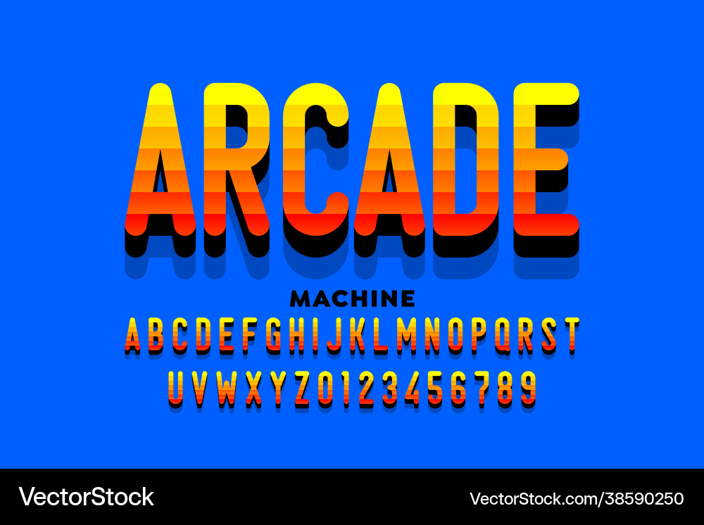 Arcade machine game style font Vector Image