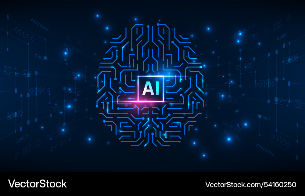 Artificial intelligence hardware microchip Artificial intelligence hardware microchip Vector Image