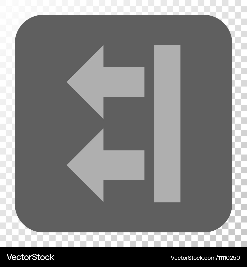 Bring left rounded square button vector image