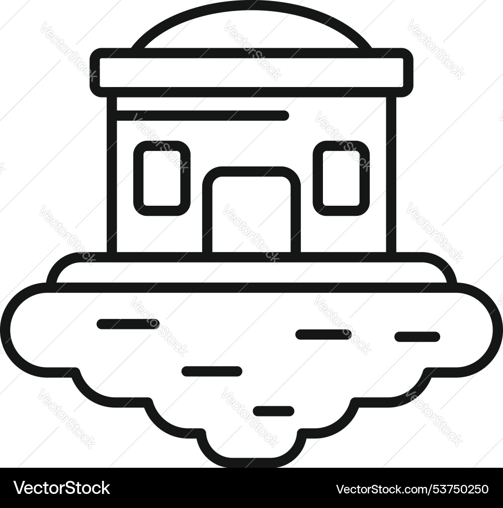 Cloud data storage center icon showing server Cloud data storage center icon showing server vector image