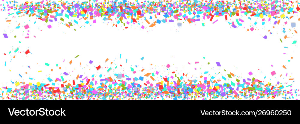 Colorful confetti border isolated on white Colorful confetti border isolated on white vector image