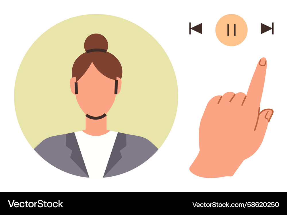 Customer Support - Play Button Interaction Vector Image
