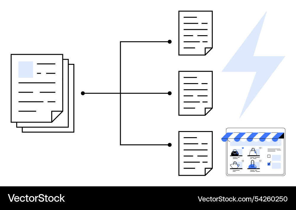 Document management workflow from centralized Document management workflow from centralized Vector Image