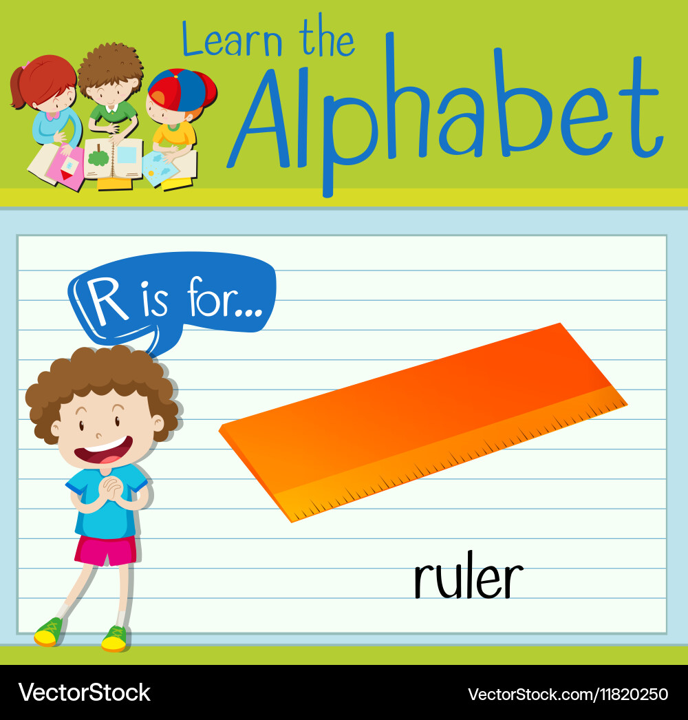 Flashcard alphabet r is for ruler vector image