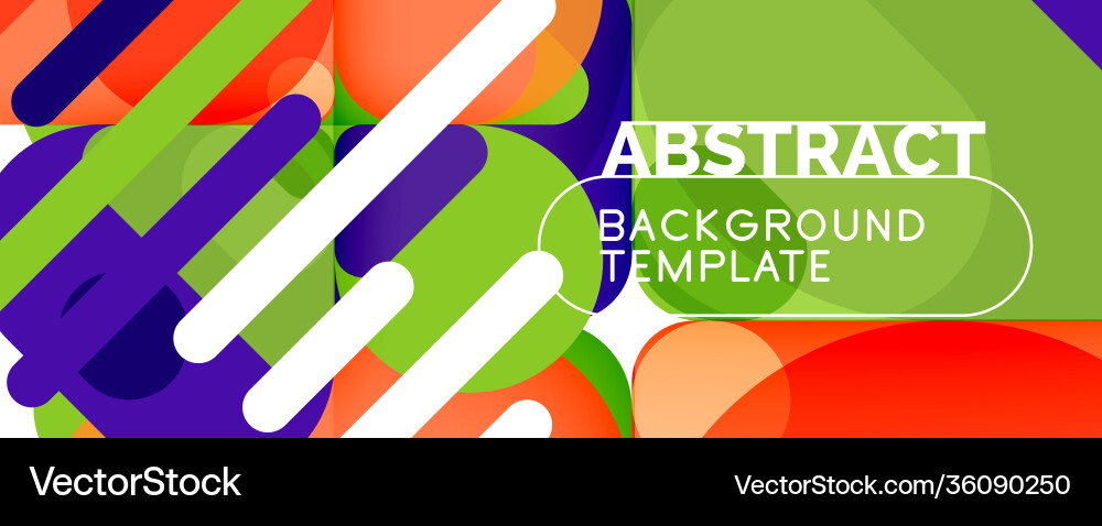 Flat geometric round shapes and dynamic lines Vector Image