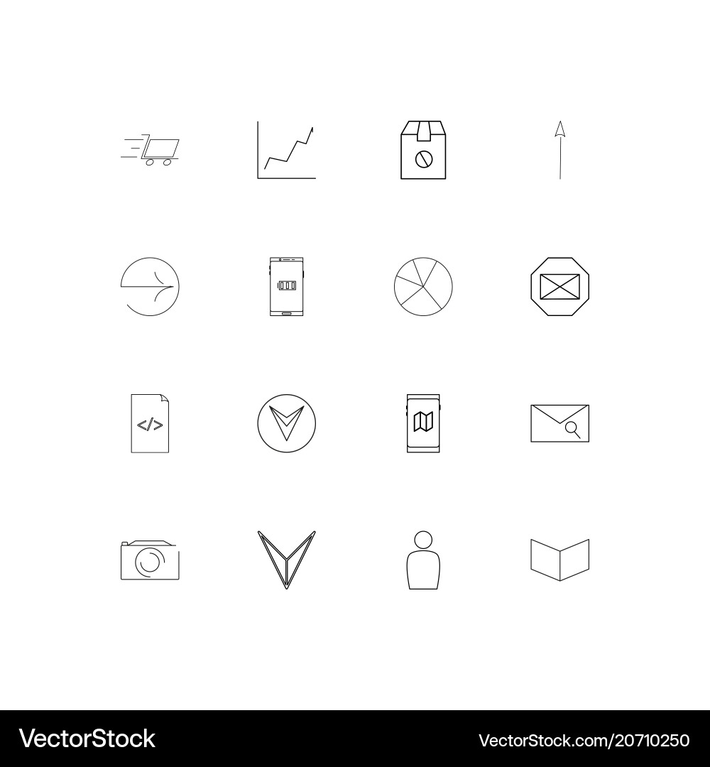 Internet of things simple linear icons set vector image