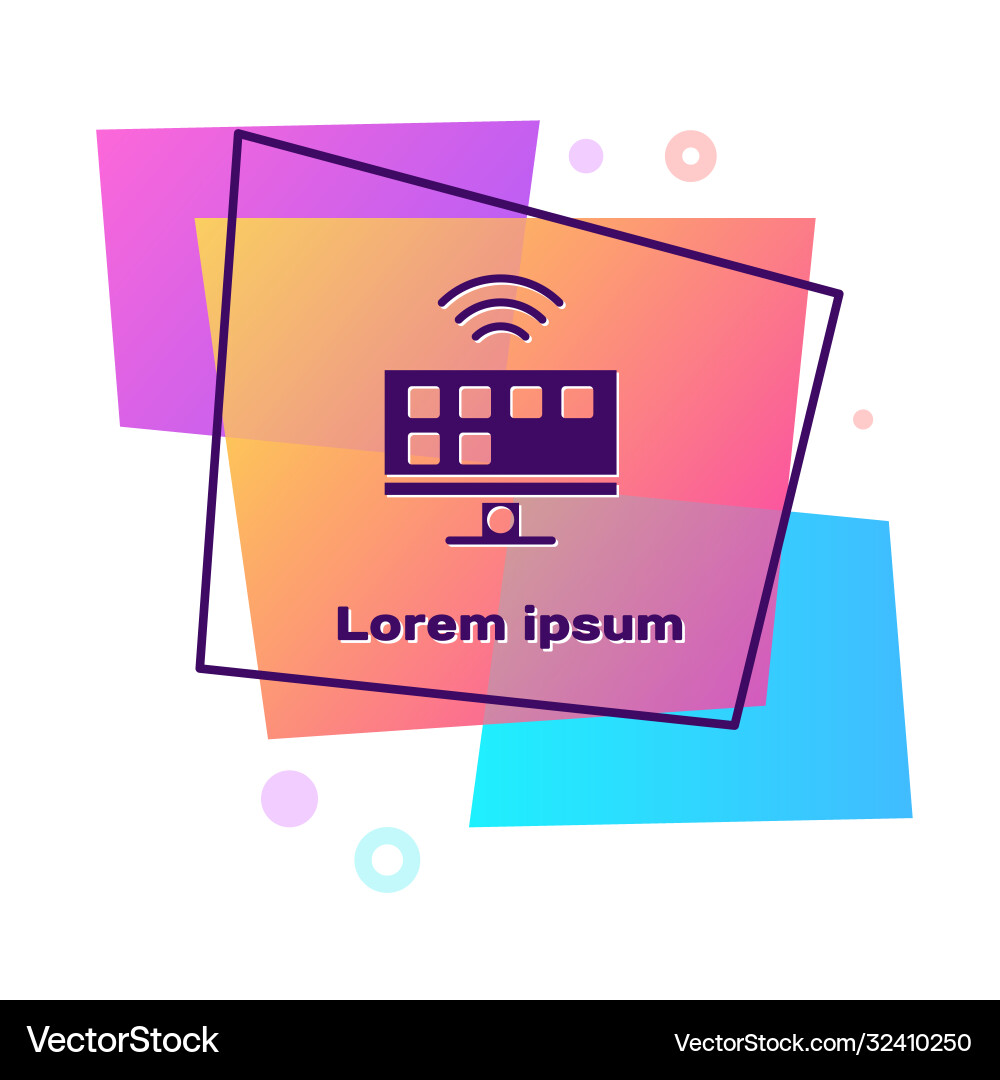 Lila Smart TV Icon Vektorbild