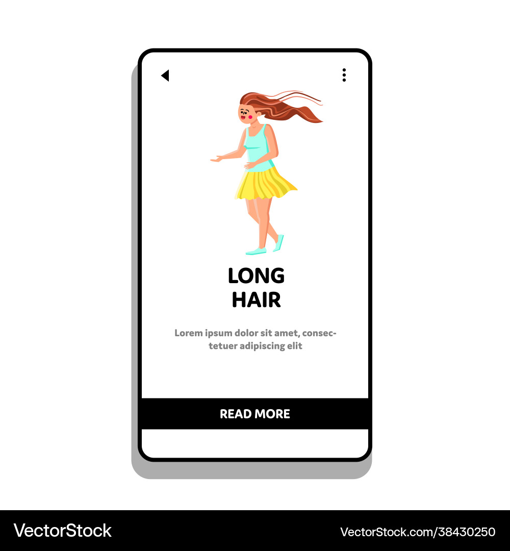 Long hair of woman waving on windy street Long hair of woman waving on windy street vector image