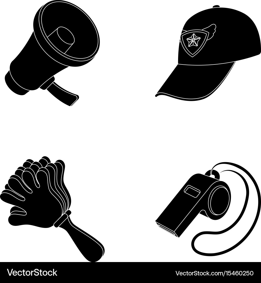 Megaphone whistle and other attributes Vector Image