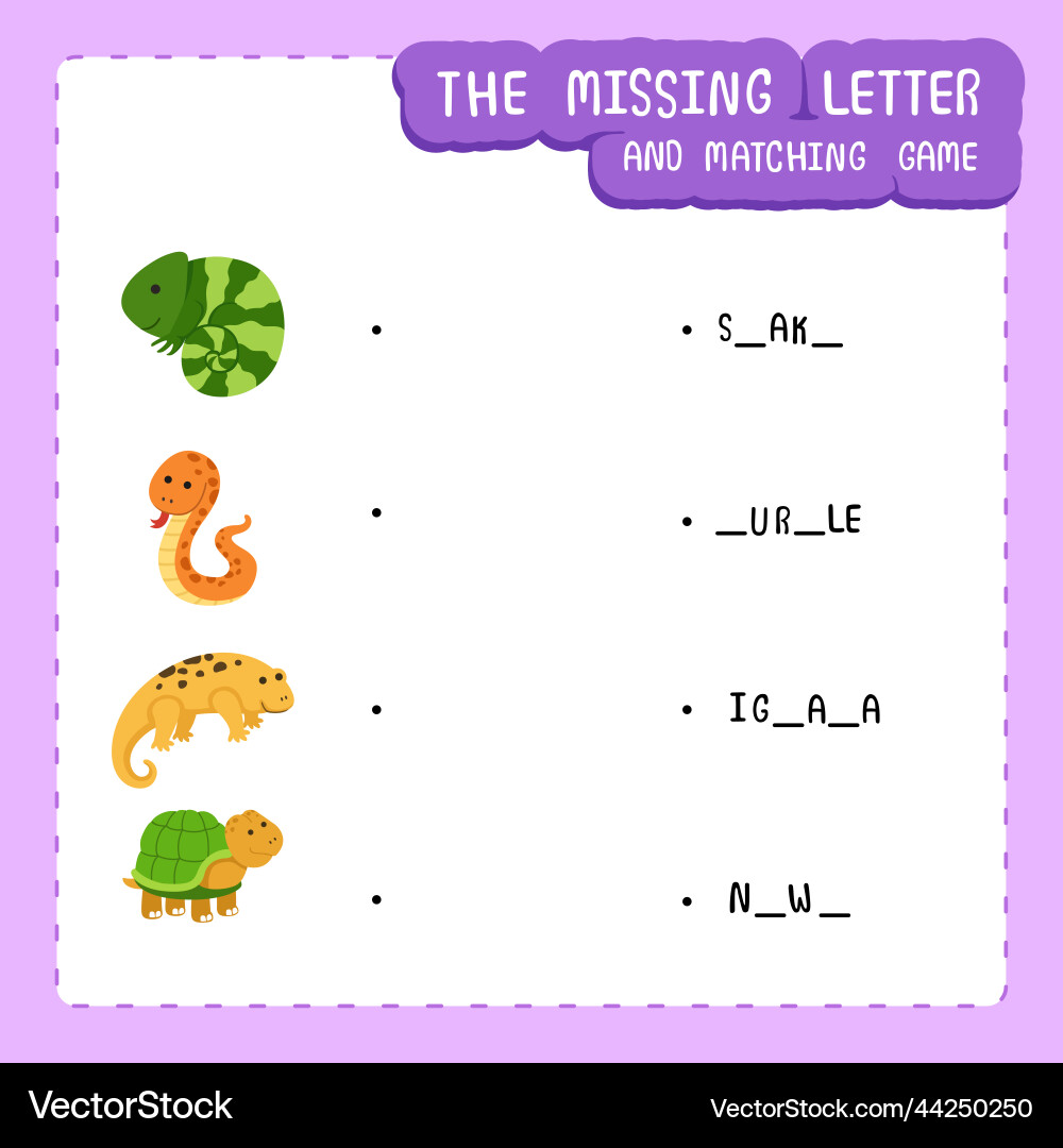 Missing letter and matching game Missing letter and matching game vector image