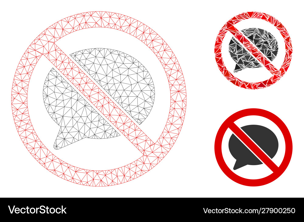 No message cloud mesh 2d model and triangle No message cloud mesh 2d model and triangle vector image