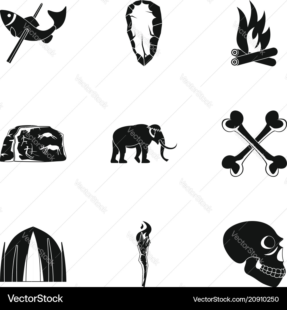 Old time icons set simple style Old time icons set simple style vector image