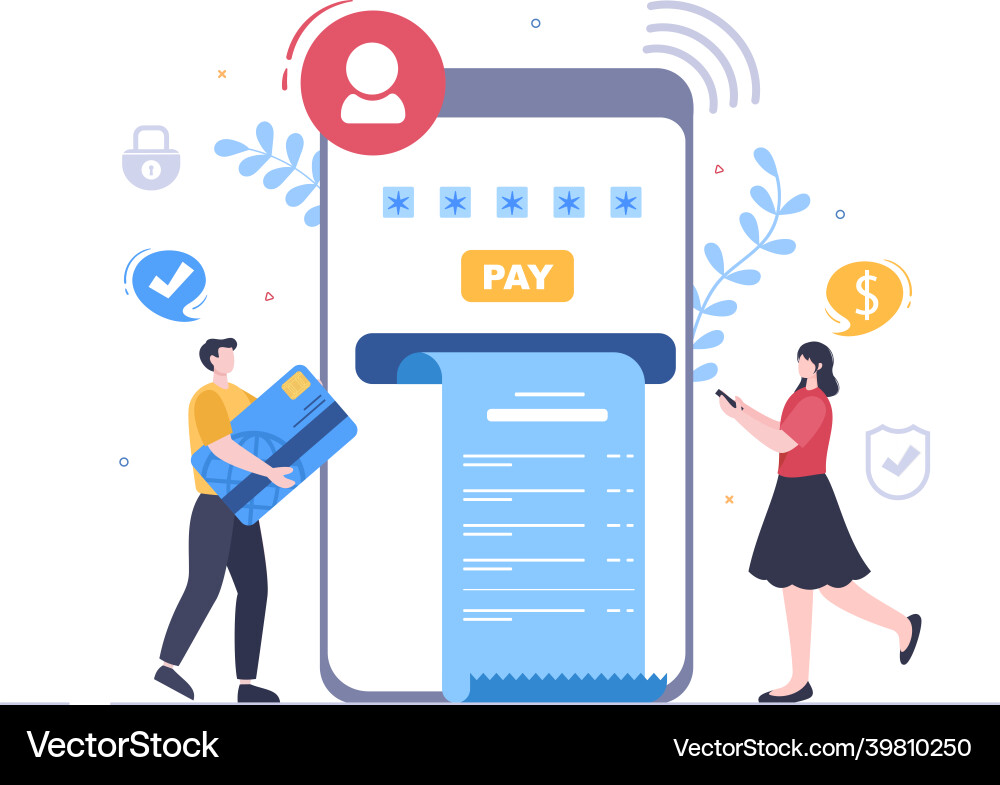 Online e-banking app wallet or bank credit card Vector Image